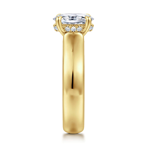 14K Yellow Gold Oval Diamond Engagement Ring