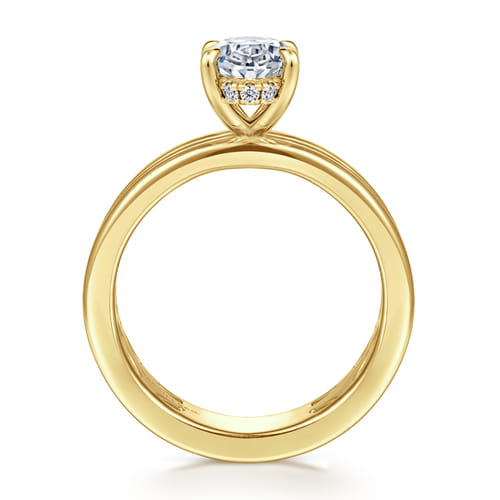 14K Yellow Gold Oval Diamond Engagement Ring