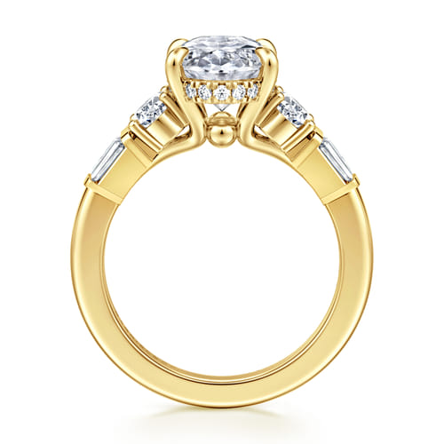 14K Yellow Gold Oval Diamond Engagement Ring