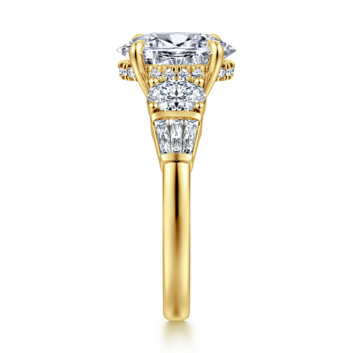 14K Yellow Gold Oval Diamond Engagement Ring