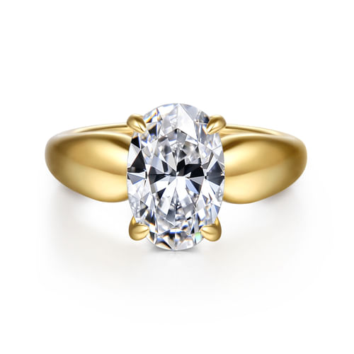 14K Yellow Gold Oval Diamond Engagement Ring