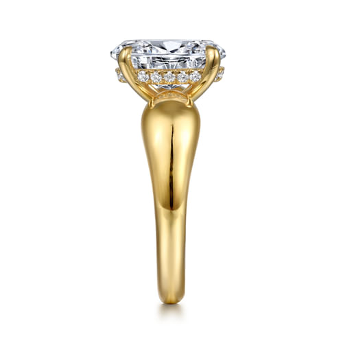 14K Yellow Gold Oval Diamond Engagement Ring