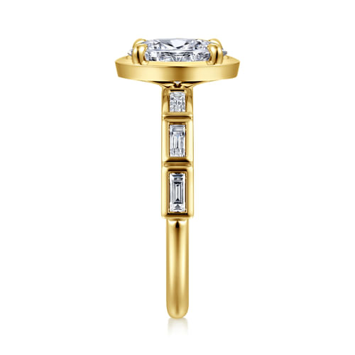 14K Yellow Gold Oval Diamond Engagement Ring