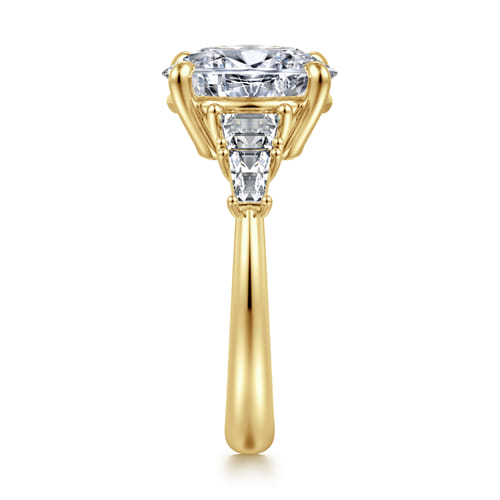 14K Yellow Gold Oval Diamond Engagement Ring
