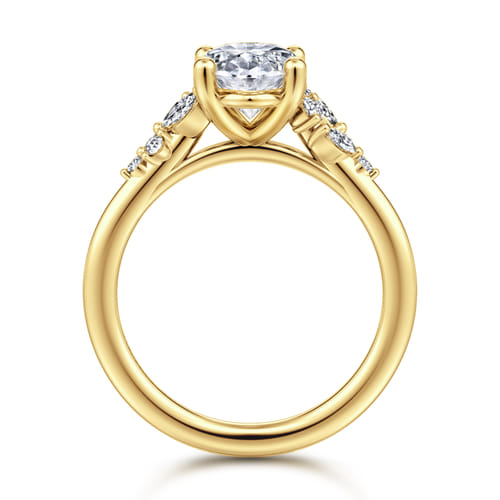 14K Yellow Gold Oval Diamond Engagement Ring