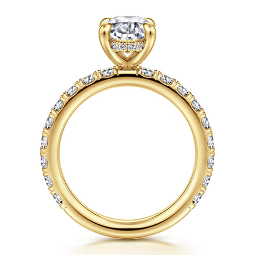 14K Yellow Gold Oval Diamond Engagement Ring