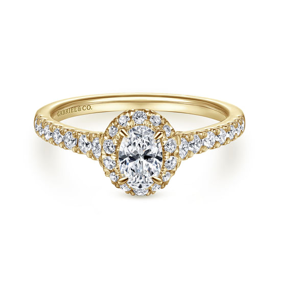 Gabriel - 14K Yellow Gold Oval Halo Complete Diamond Engagement Ring