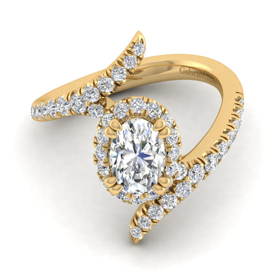 Gabriel - 14K Yellow Gold Oval Halo Diamond Engagement Ring Gabriel - 14K Yellow Gold Oval Halo Diamond Engagement Ring