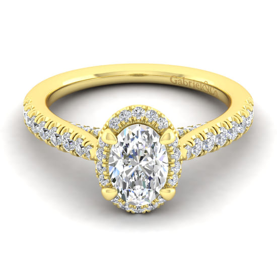 Gabriel - 14K Yellow Gold Oval Halo Diamond Engagement Ring Gabriel - 14K Yellow Gold Oval Halo Diamond Engagement Ring