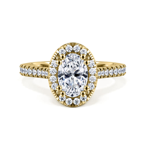 14K Yellow Gold Oval Halo Diamond Engagement Ring 14K Yellow Gold Oval Halo Diamond Engagement Ring
