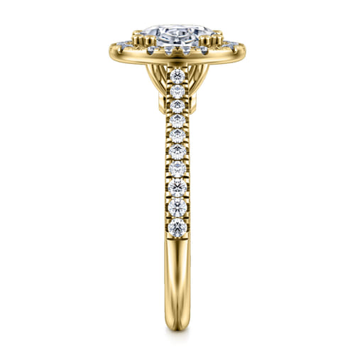 14K Yellow Gold Oval Halo Diamond Engagement Ring 14K Yellow Gold Oval Halo Diamond Engagement Ring