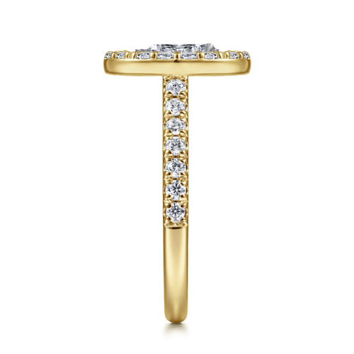 14K Yellow Gold Oval Halo Diamond Engagement Ring
