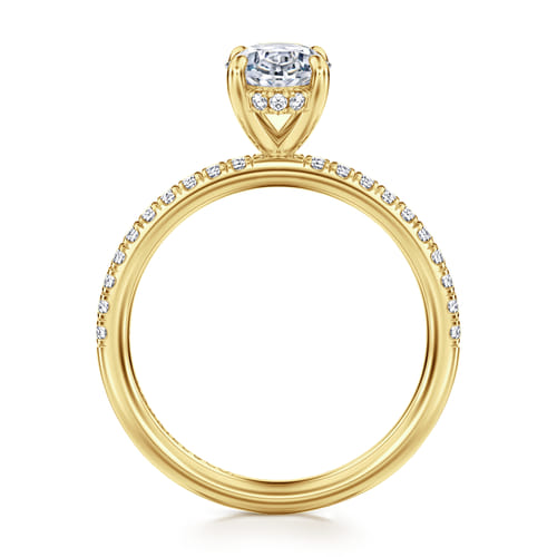 14K Yellow Gold Oval Hidden Halo Diamond and Engagement Ring 14K Yellow Gold Oval Hidden Halo Diamond and Engagement Ring