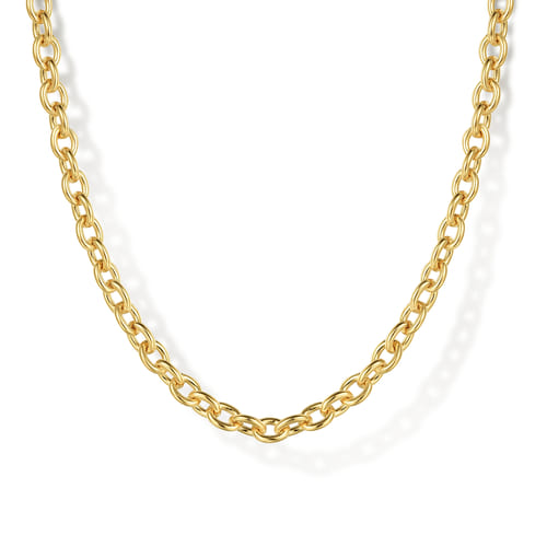 14K Yellow Gold Oval Link Chain Necklace