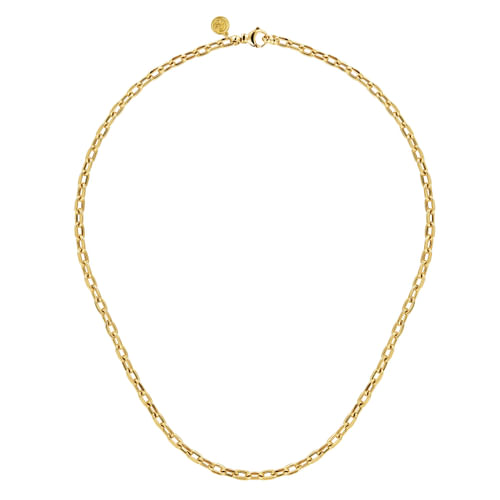 14K Yellow Gold Oval Link Chain Necklace