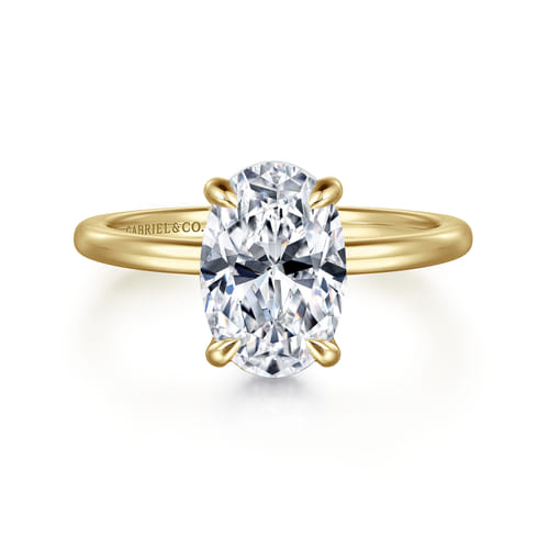 14K Yellow Gold Oval Solitaire Diamond Engagement Ring 14K Yellow Gold Oval Solitaire Diamond Engagement Ring