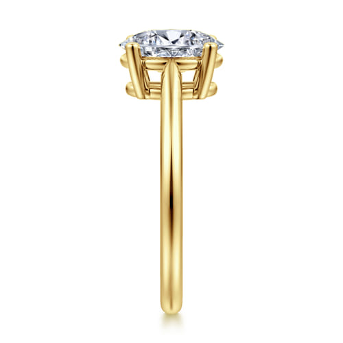 14K Yellow Gold Oval Solitaire Diamond Engagement Ring