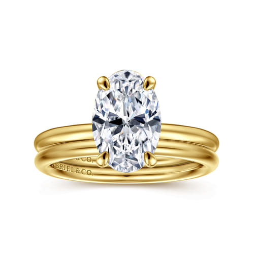 14K Yellow Gold Oval Solitaire Diamond Engagement Ring 14K Yellow Gold Oval Solitaire Diamond Engagement Ring