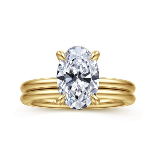 14K Yellow Gold Oval Solitaire Diamond Engagement Ring 14K Yellow Gold Oval Solitaire Diamond Engagement Ring