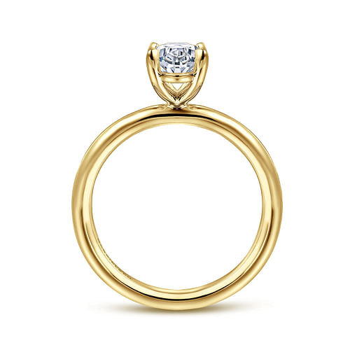 14K Yellow Gold Oval Solitaire Engagement Ring