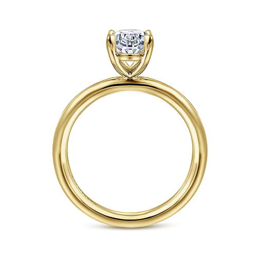 14K Yellow Gold Oval Solitaire Engagement Ring