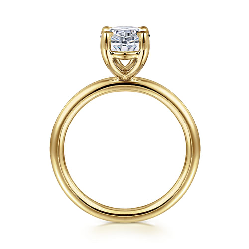 14K Yellow Gold Oval Solitaire Engagement Ring