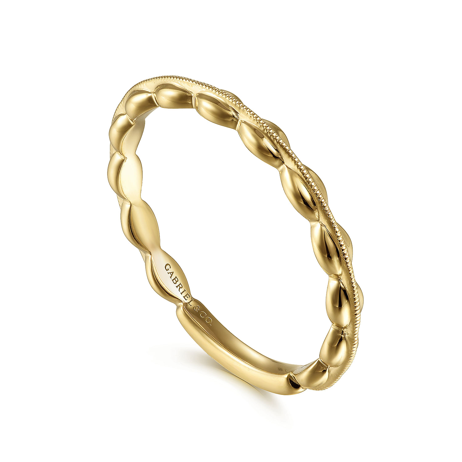 14K Yellow Gold Oval Station Ring