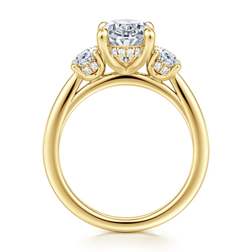 14K Yellow Gold Oval Three Stone Diamond Engagement Ring 14K Yellow Gold Oval Three Stone Diamond Engagement Ring