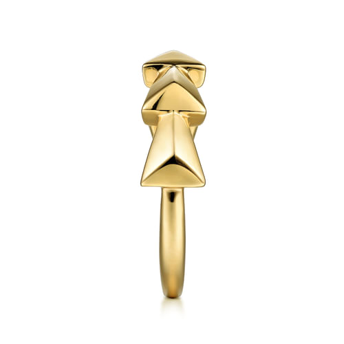 14K Yellow Gold Overlapping Triangles Stackable Ring