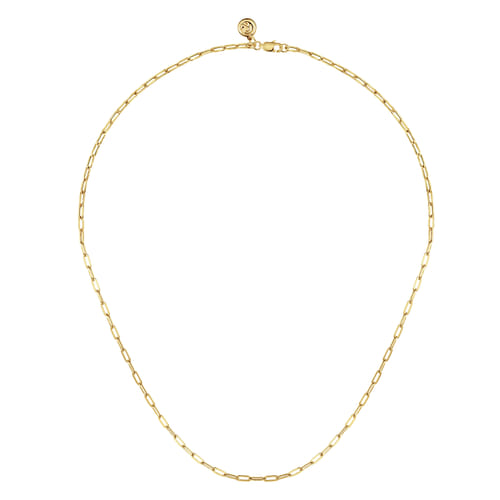 14K Yellow Gold Paper Clip Chain Necklace