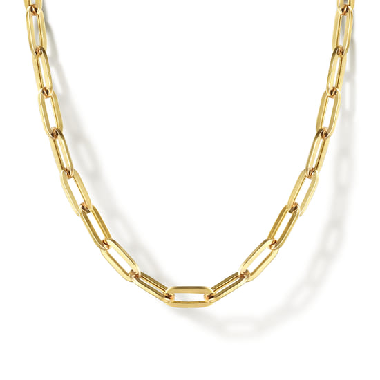 14K Yellow Gold Paper Clip Chain Necklace 14K Yellow Gold Paper Clip Chain Necklace