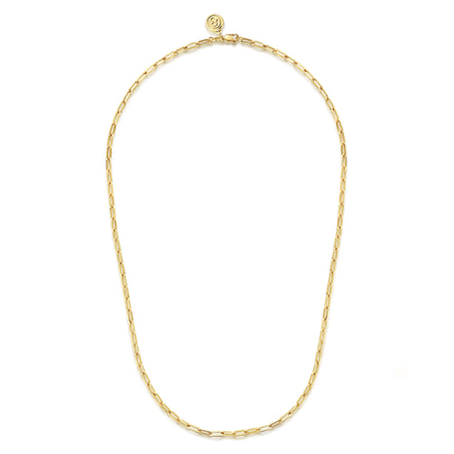 14K Yellow Gold Paper Clip Chain Necklace