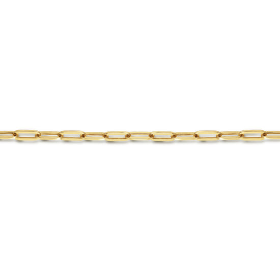 14K Yellow Gold Paperclip Chain Bracelet, 2.3mm, 7 inch angle 2