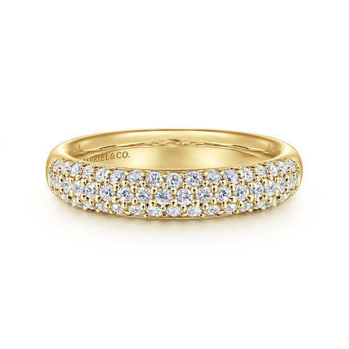 14K Yellow Gold Pavé Diamond Anniversary Band