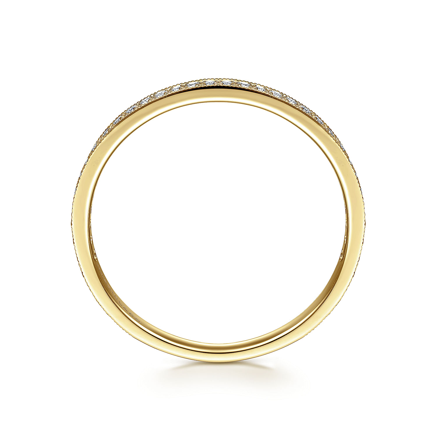 14K Yellow Gold Pavé Diamond Eternity Stackable Ring
