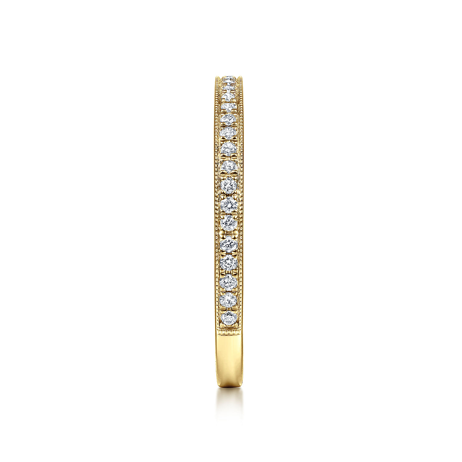 14K Yellow Gold Pavé Diamond Eternity Stackable Ring