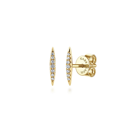 Gabriel - 14K Yellow Gold Pavé Diamond Spiked Stud Earrings