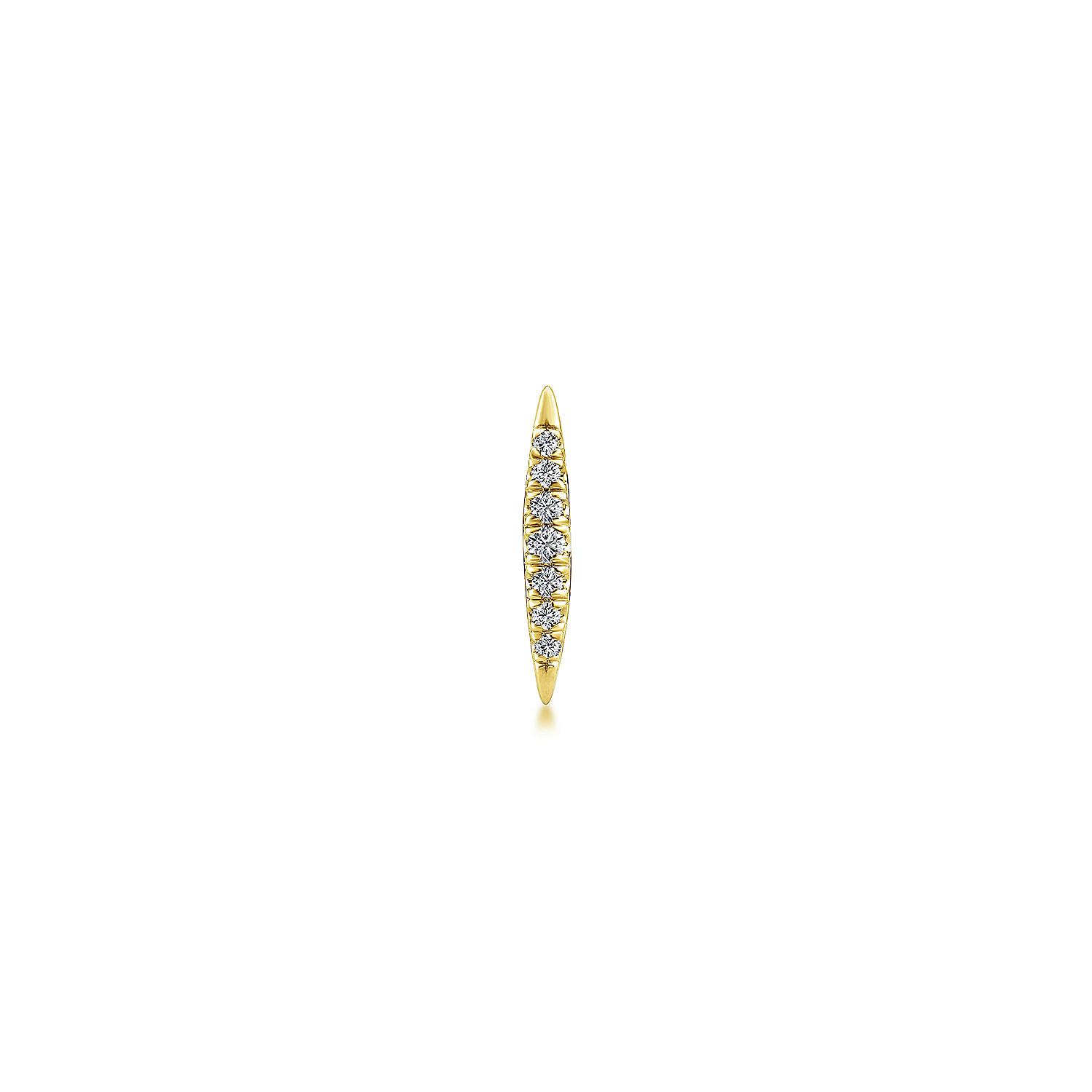 14K Yellow Gold Pavé Diamond Spiked Stud Single Earring