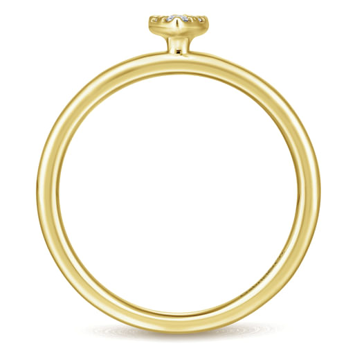 14K Yellow Gold Pavé Diamond Teardrop Ring