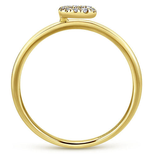 14K Yellow Gold Pavé Diamond Uppercase C Initial Ring