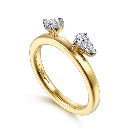 14K Yellow Gold Pear Diamond Enhancer angle 3 14K Yellow Gold Pear Diamond Enhancer angle 3