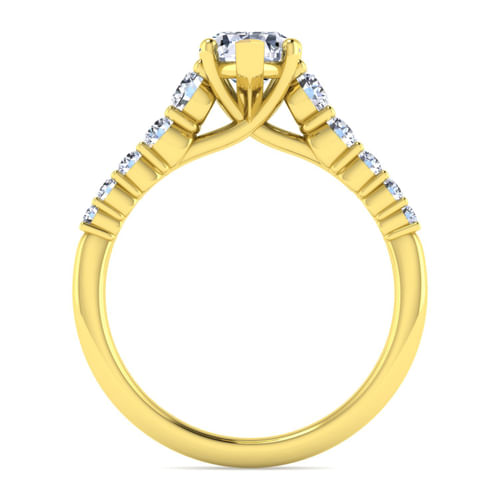 14K Yellow Gold Pear Shape Diamond Engagement Ring
