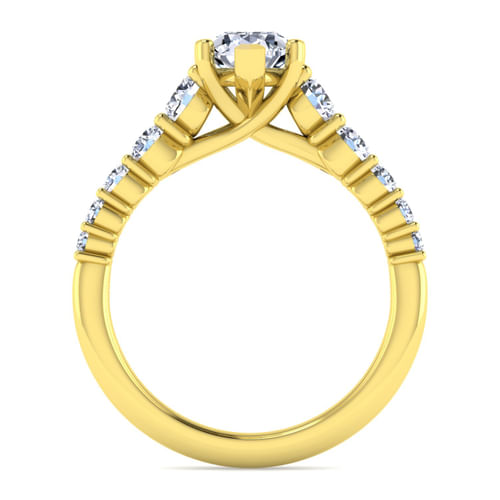 14K Yellow Gold Pear Shape Diamond Engagement Ring