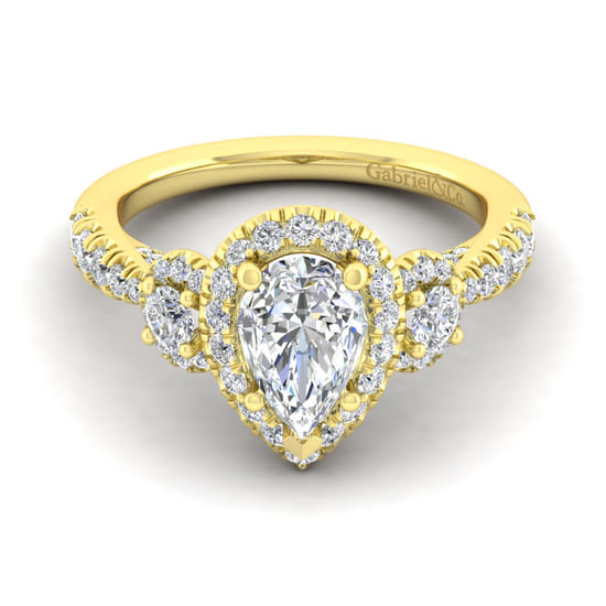 Gabriel - 14K Yellow Gold Pear Shape Diamond Engagement Ring Gabriel - 14K Yellow Gold Pear Shape Diamond Engagement Ring