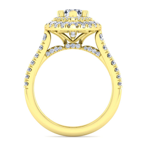 14K Yellow Gold Pear Shape Diamond Engagement Ring