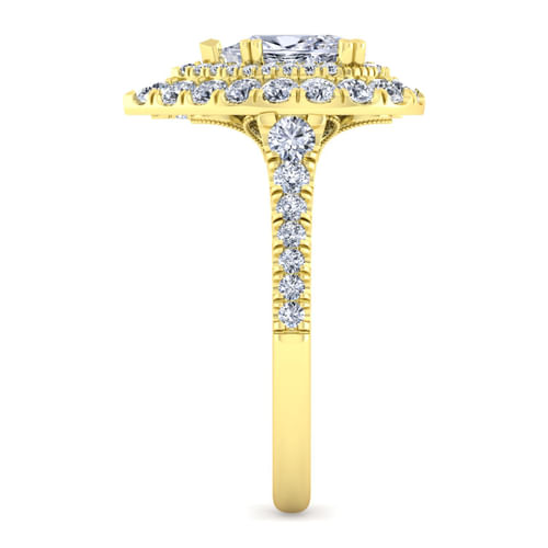 14K Yellow Gold Pear Shape Diamond Engagement Ring