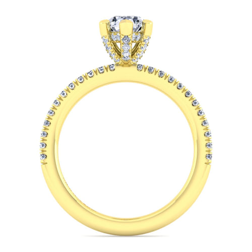 14K Yellow Gold Pear Shape Diamond Engagement Ring