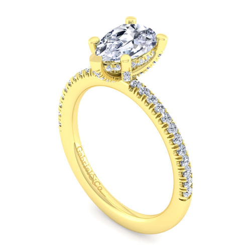 14K Yellow Gold Pear Shape Diamond Engagement Ring