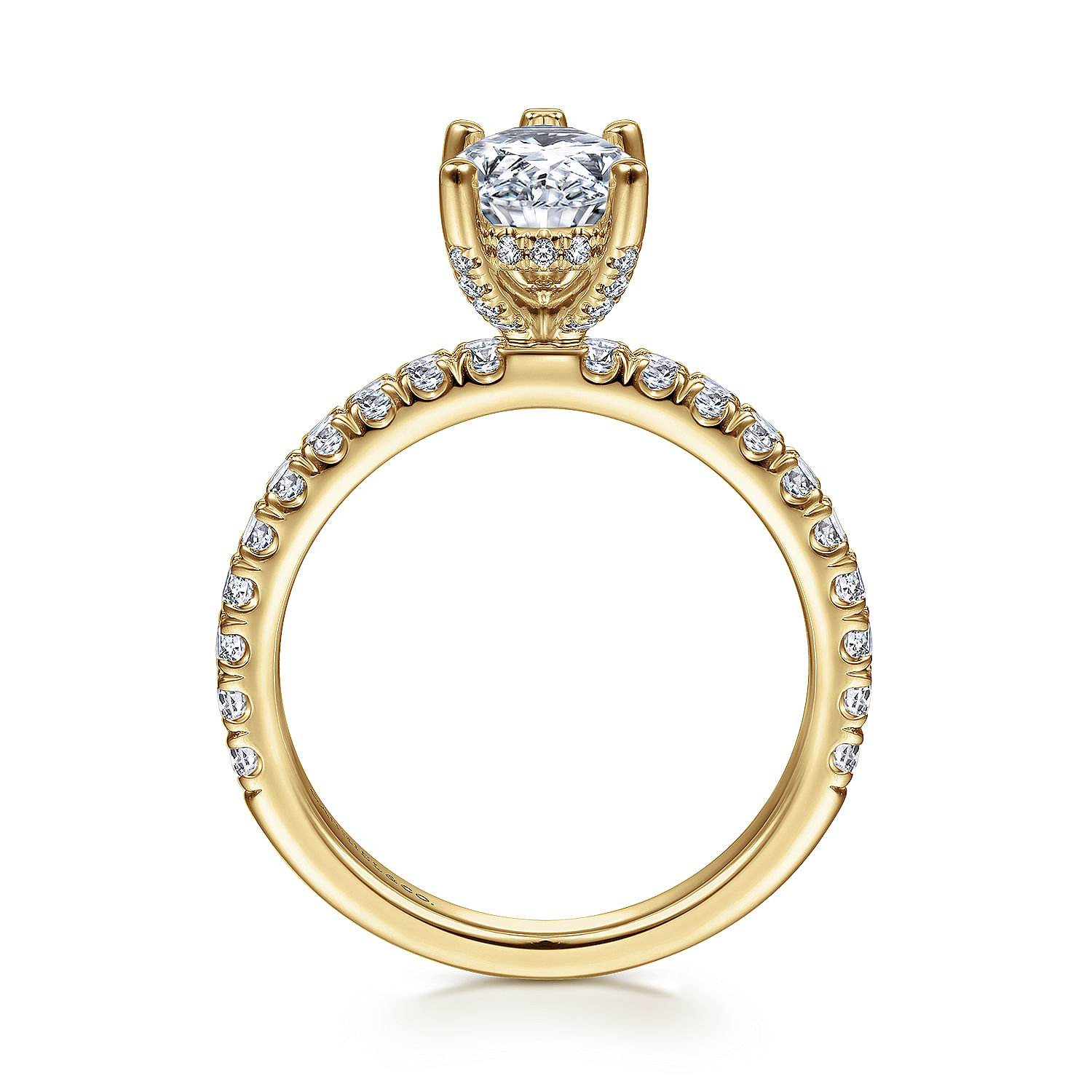 14K Yellow Gold Pear Shape Diamond Engagement Ring