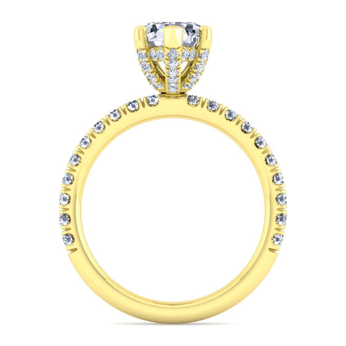 14K Yellow Gold Pear Shape Diamond Engagement Ring
